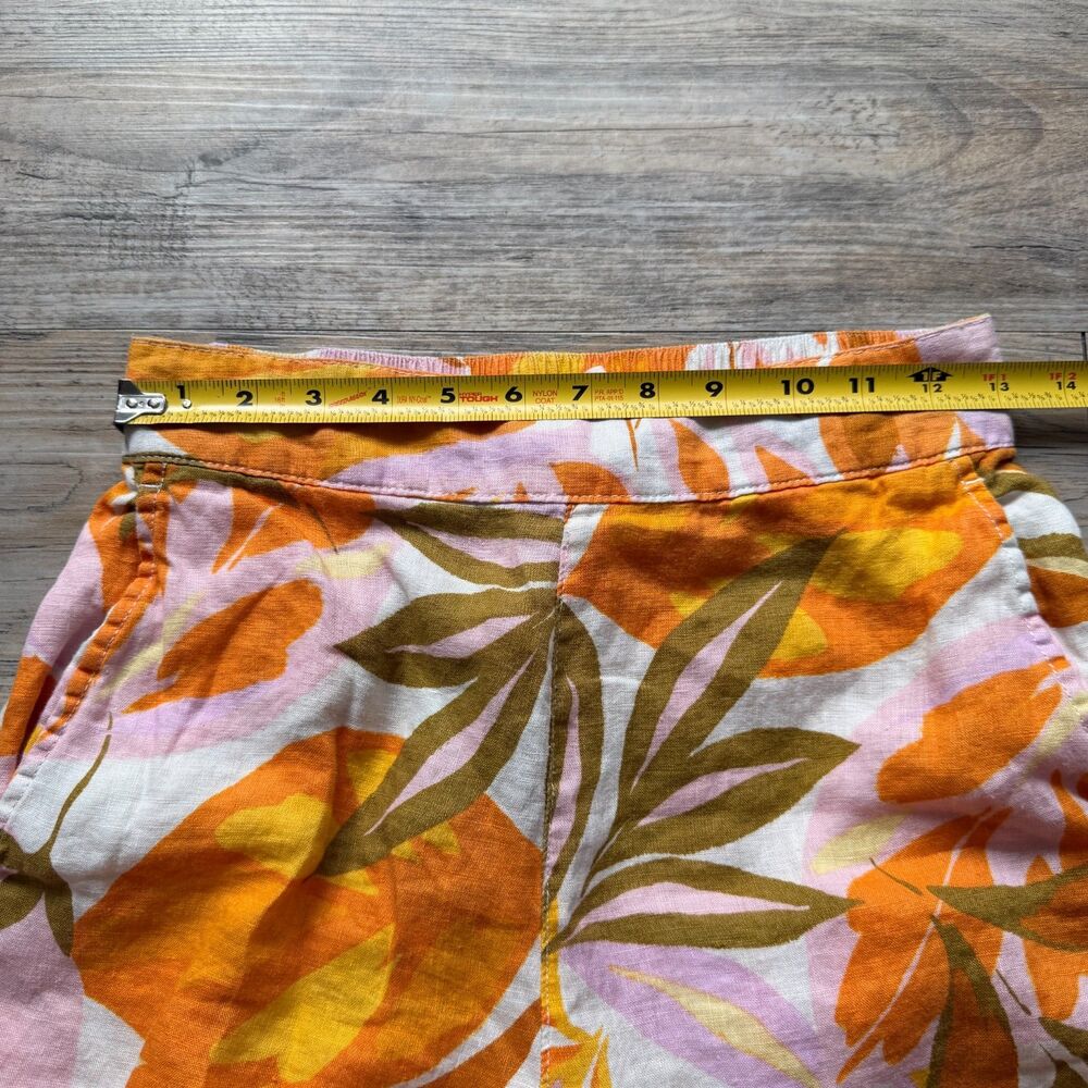 C&C California Pant Wide Leg 100% Linen Tropical Print Small Summer Flowy Boho - Picture 7 of 11